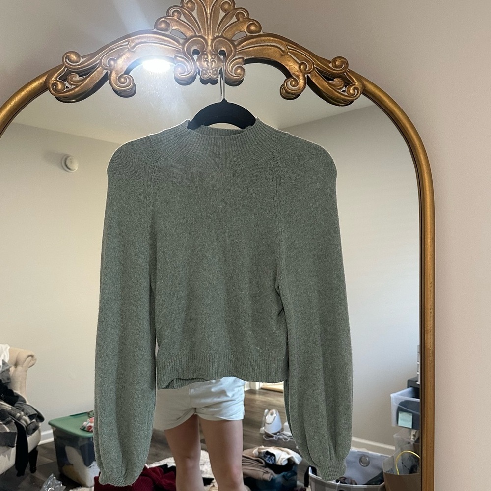 Green/Grayish cropped BCBG sweater